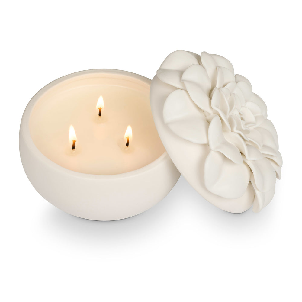 Ceramic Flower Candle- 3 Scents