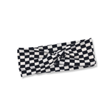 Black and White Checkered Knotted Headband