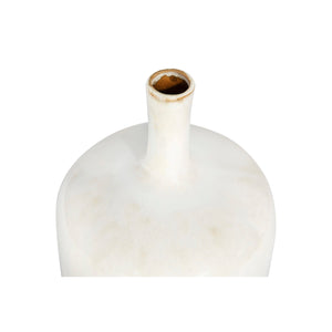 White Stoneware Vase with Glaze- 2 Sizes