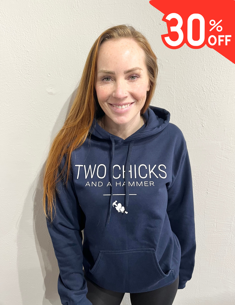 Two Chicks and A Hammer Classic Logo Navy Hoodie