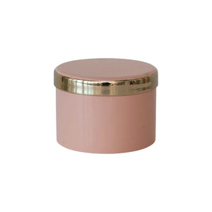 Pink Decorative Enameled Metal Box w/ Lid