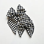 Black & White Checkered Bow-2 Sizes