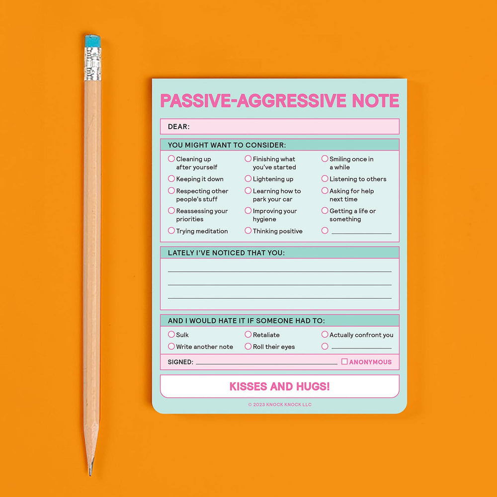 Passive Aggressive Nifty Note Pad (Pastel Version)