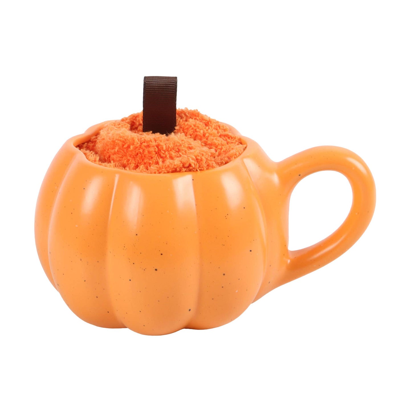 1 LEFT- Pumpkin Shaped Mug and Socks Set