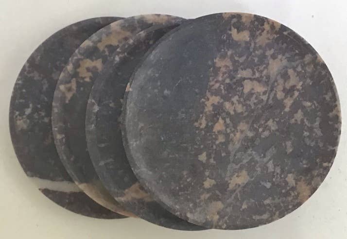 
                
                    Load image into Gallery viewer, Soapstone Round Coasters 3&amp;quot; Set/4
                
            