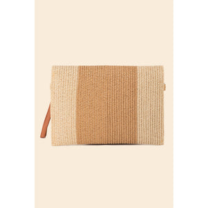 Two Tone Straw Clutch Bag- 2 Colors