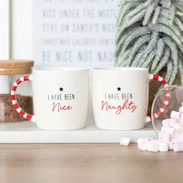 Naughty and Nice Christmas Couples Mug Set