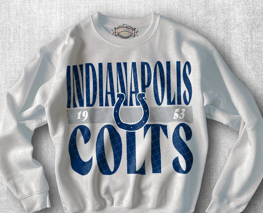 1 LEFT- Colts Retro Football Crewneck Sweatshirt