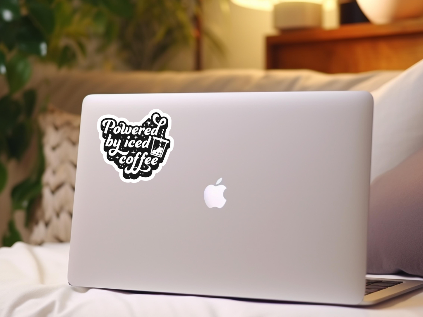 Powered By Iced Coffee- Funny Sticker