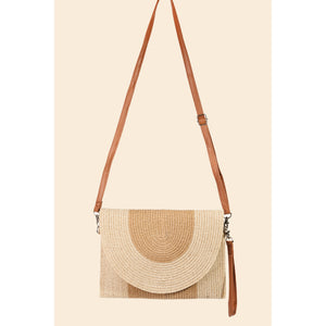 Two Tone Straw Clutch Bag- 2 Colors