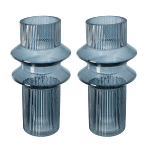 Fluted Accent Vases with Ribbed Design- 2 colors