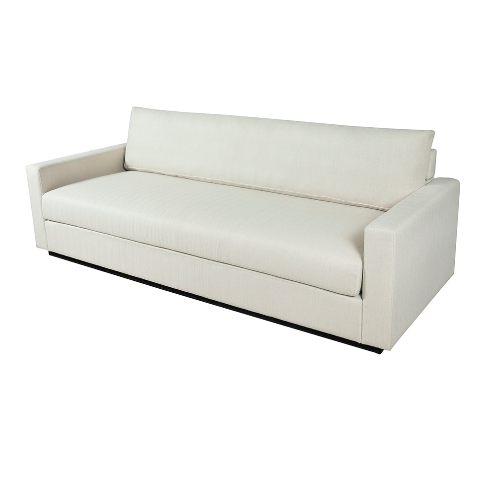 Sleek White Sofa with Square Arms