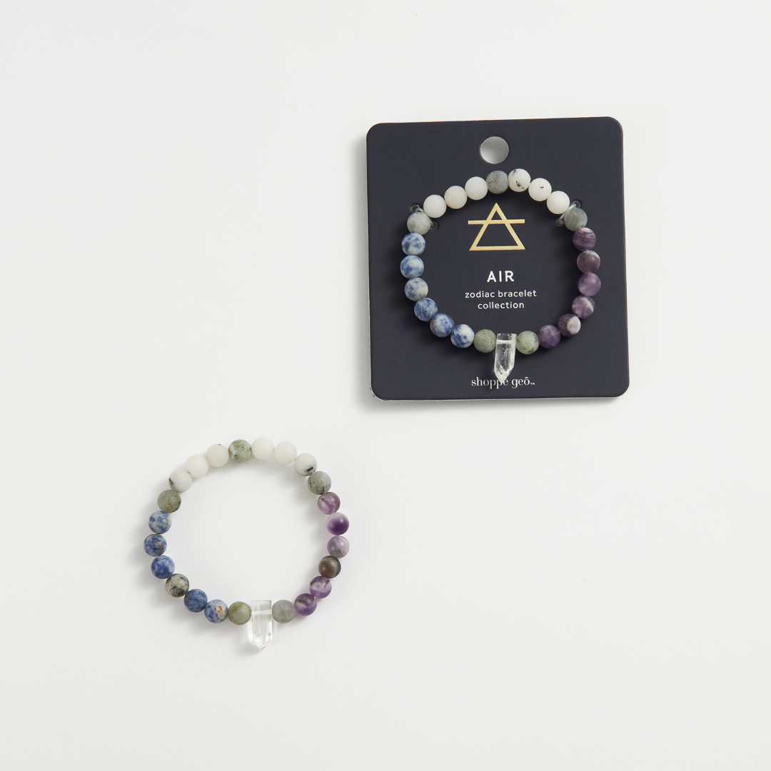 Air Sign Zodiac Crystal Bead Bracelet