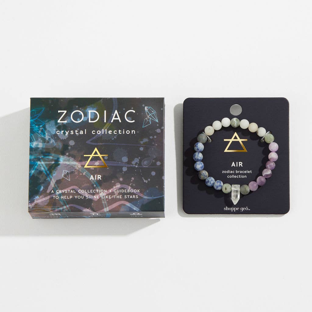 Air Sign Zodiac Crystal Bead Bracelet