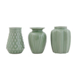 Jade Stoneware Vases, Set of 3