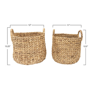 Seagrass Baskets with Handles, Set of 2