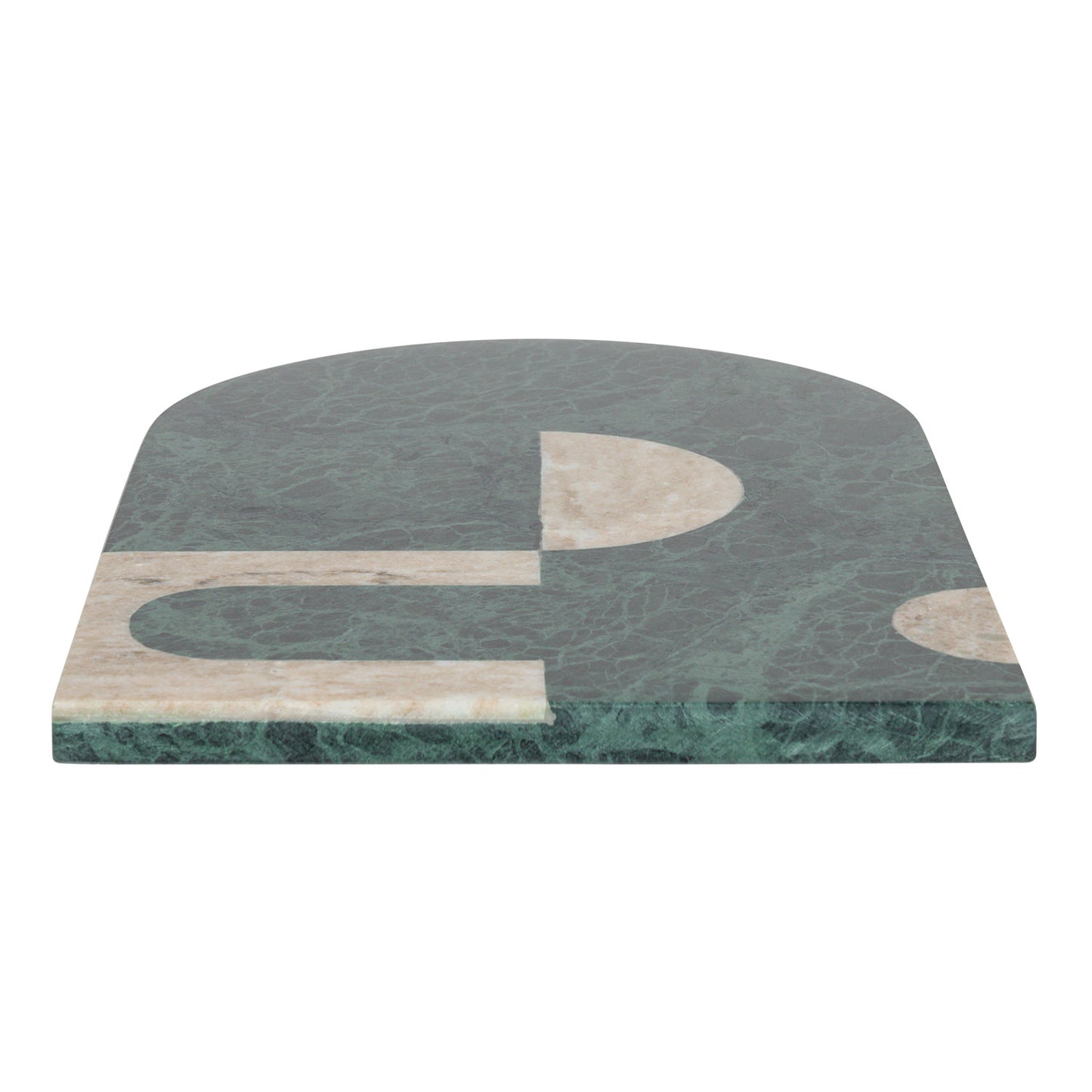 Beige & Green Marble Cheese/Cutting Board w/ Abstract Design