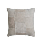 Cream & Natural Square Cotton Patchwork Pillow