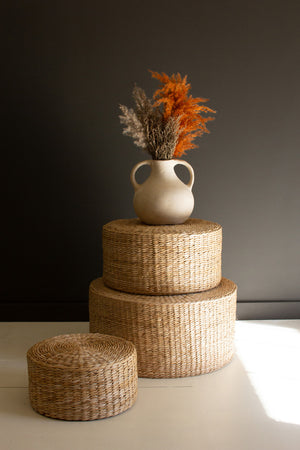 Round Natural Seagrass Stools