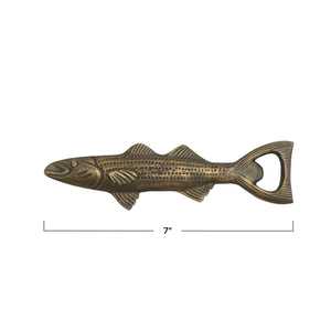 
                
                    Load image into Gallery viewer, Fish Shaped Bottle Opener, Antique Gold Finish
                
            