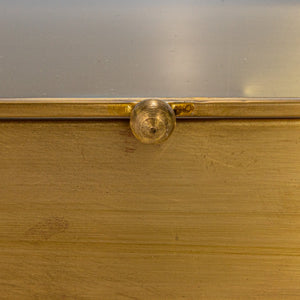 Decorative Mirrored Brass Box, Antique Finish