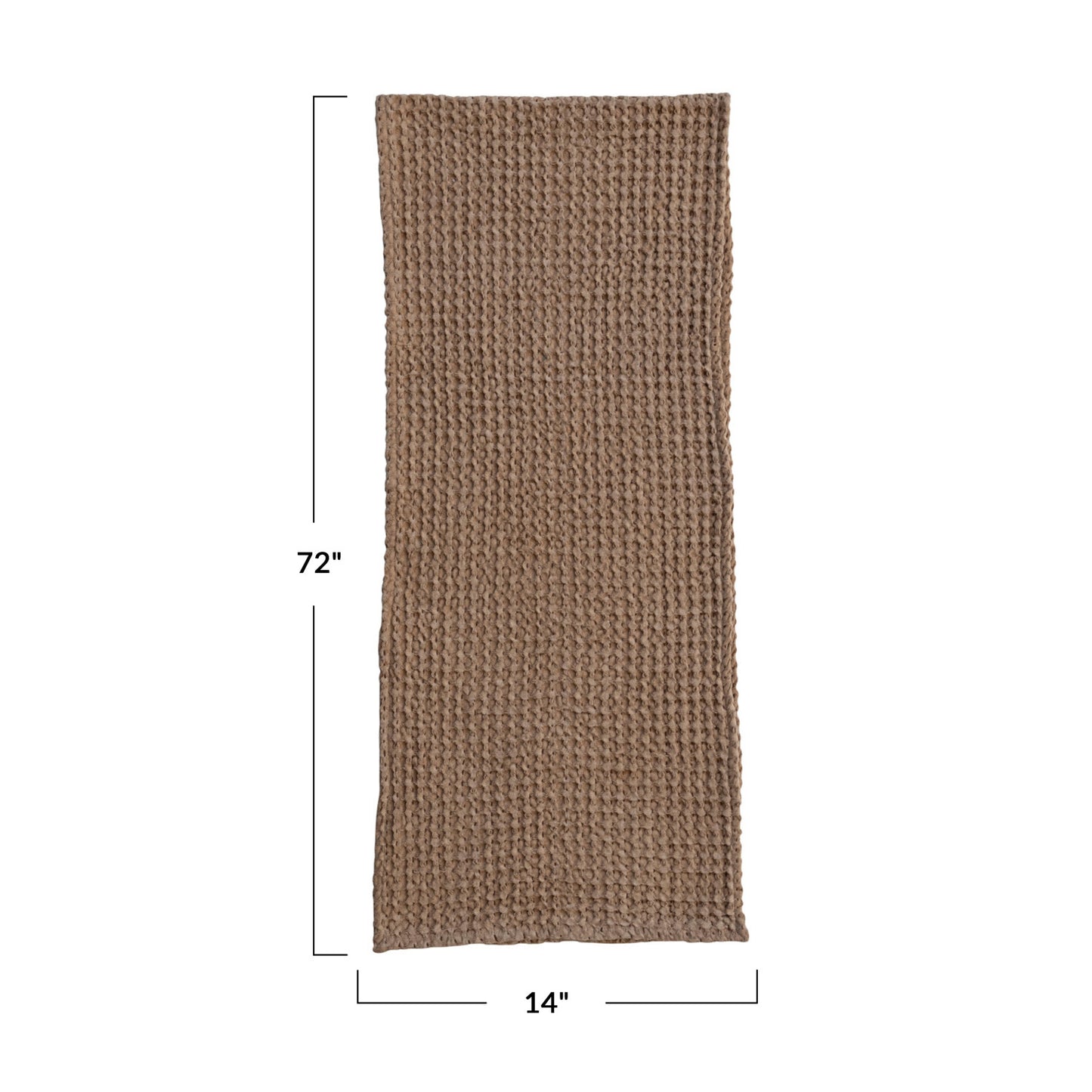 Tan Stonewashed Cotton Waffle Weave Table Runner