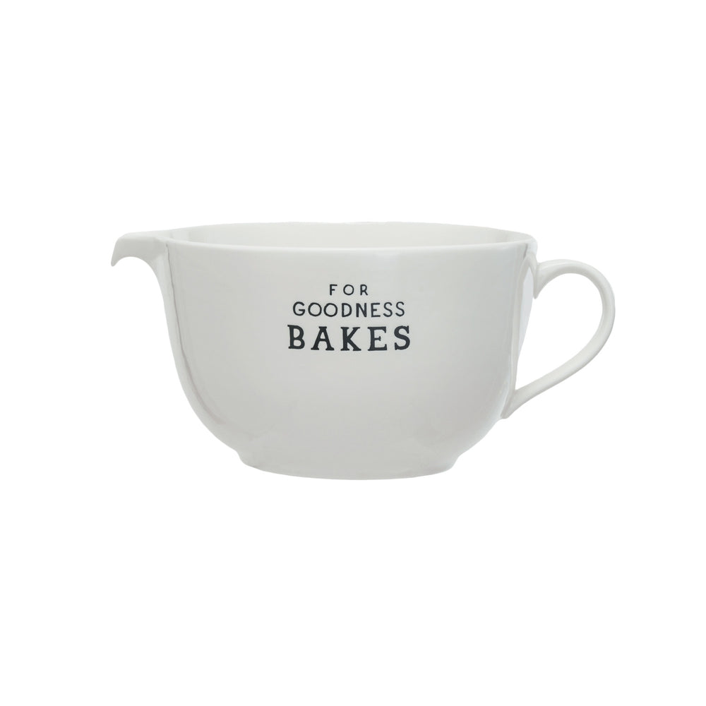 "For Goodness Bakes" Wax Relief Stoneware Batter Bow