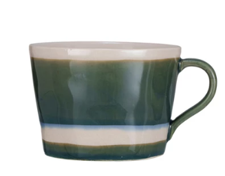 12 oz. Stoneware Mug w/ Stripes-4 Colors