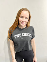 Collegiate Two Chicks T-shirt in Heather Grey