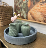 Jade Stoneware Vases, Set of 3