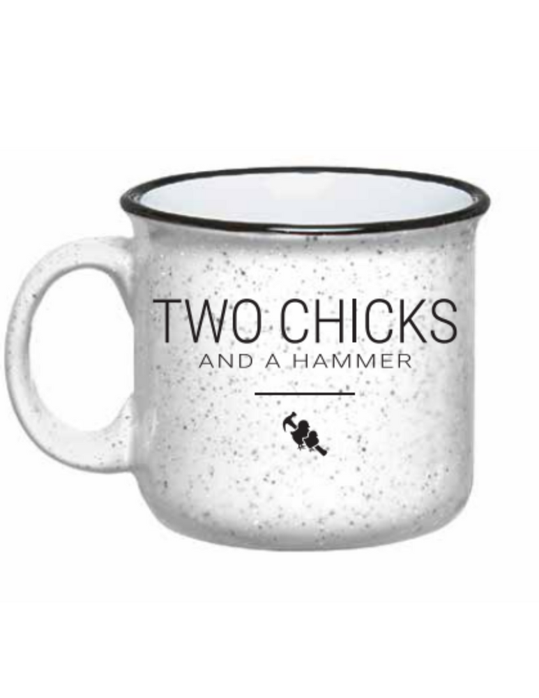 
                
                    Load image into Gallery viewer, Two Chicks and A Hammer Speckled Mug
                
            