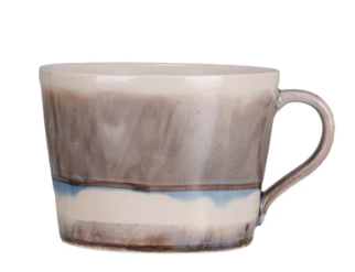 12 oz. Stoneware Mug w/ Stripes-4 Colors