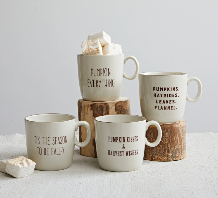 Fall Stoneware Mug with Saying