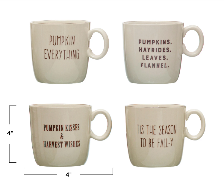 Fall Stoneware Mug with Saying