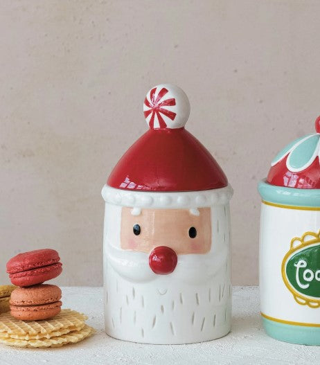 Hand-Painted Ceramic Santa Cookie Jaw