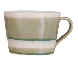 12 oz. Stoneware Mug w/ Stripes-4 Colors