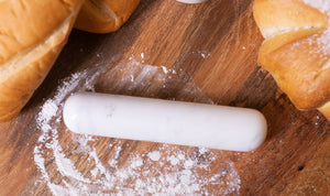 White Marble Rolling Pin w/ Marble Base