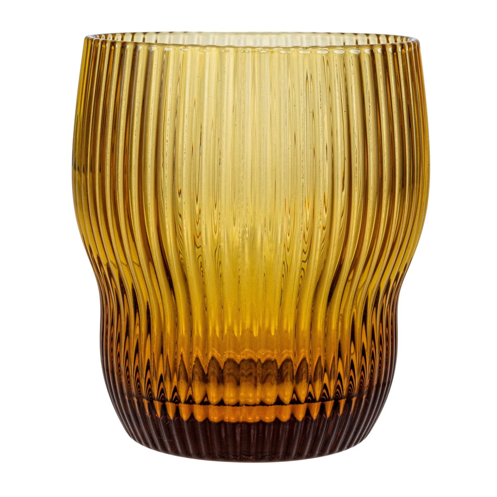 Amber Fluted Drinking Glass
