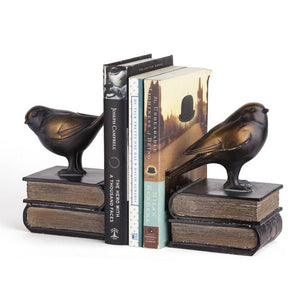 Birds on Books Bookend Set