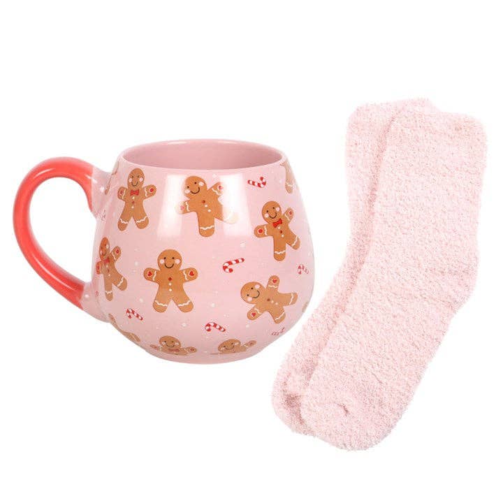 Christmas Gingerbread Mug and Socks Set