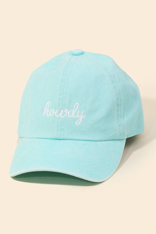 Mint Howdy Print Baseball Cap