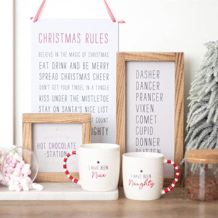 Naughty and Nice Christmas Couples Mug Set