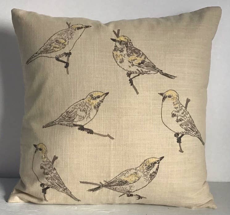 Bird Sketches Pillow