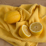 Ripple Lemon Yellow Turkish Cotton Dishtowel