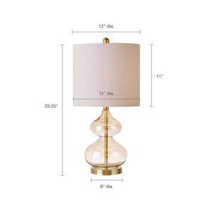 Clear Bubble Glass Base Table Lamps, Gold Glass