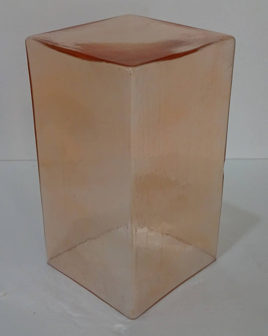 Pink Square Glass Side Table