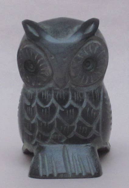 Soapstone Greystone Owl Paper weight